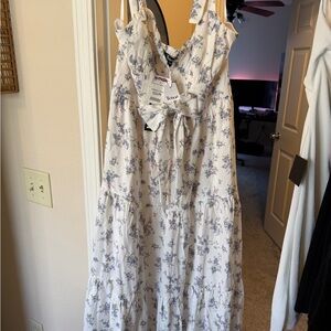 Trixxi Cream and Purple Floral Dress